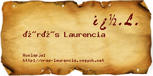 Órás Laurencia névjegykártya